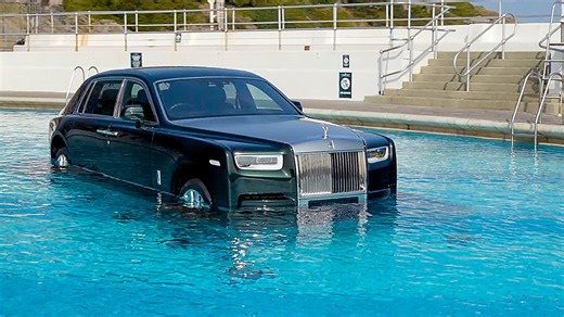 Rolls-Royce Phantom submerged in a Pool