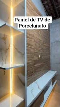 Como fazer painel de Tv em porcelanato? Uma inovação #acabamentodeluxo #porcelanato #balcão