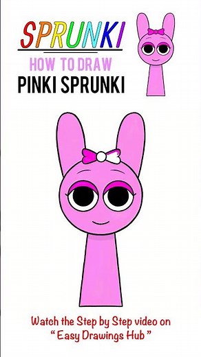 How to draw Pinki Sprunki from Incredibox - Easy Tutorial