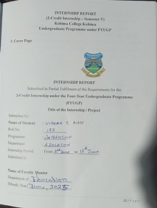 Prepare a cover page of an internship report for an undergradua... | Filo