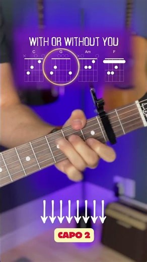 with or without you (u2) guitar tutorial