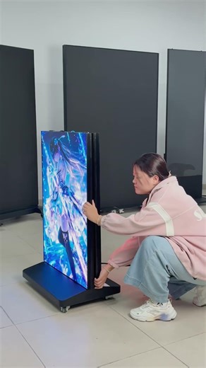 🔥 Indoor GOB Foldable LED Poster 🔥Single-sided screen turns double-sided in seconds!