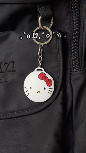 DIY Hello kitty keychain 🤍 | #diy #craft #hellokitty #keychain #fypシ