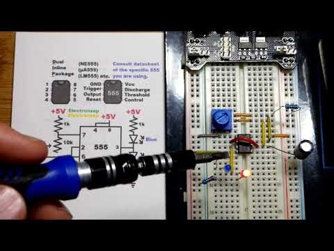 Variable Resistor Adjustable Astable 555 Timer Circuit