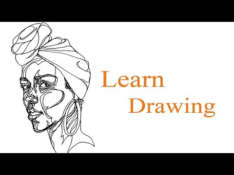 learn how to drawing by one line - face drawing