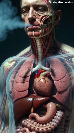 This Is What One Puff Does to Your Lungs – 3D digestive world.#shorts