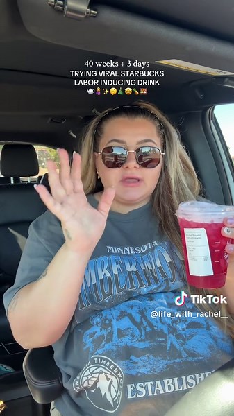 HAS THIS WORKED FOR ANYONE?? 🫖🍍🤰 #40weeks #duedate #midsizepregnancy #laborinducing #starbucks
