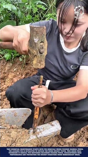 Excavator Bucket Tooth Replacement - Manual pin removal restores maximum digging force