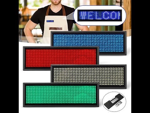 Rechargeable Mini Led Scrolling Name Badge Moving Text Display Programmable Digital Name Plate