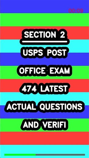 Usps Post Office Exam 474 Latest Actual Questions And Verifi Latest