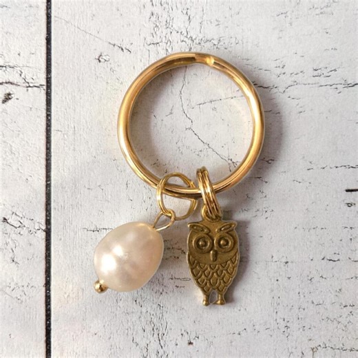 Owl and Neutral Charm Keychain, Owl Lover Keyring, Nature Inspired Gifts, Birds, Bird Watching, Barn, Countryside - Etsy