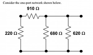 Consider the one-port network shown below.  Find the equivalen... | Filo