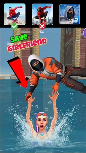 Save Girlfriend Challenge 😱 In SF3 🆚 SAF 🆚 HRC #spiderfighter3 #games #gaming #shorts