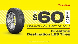50 reactions | Get $60 Off Instantly On A Set Of Four Firestone Destination LE3 Tires At Tires Plus. Plus, We Guarantee The Best Price If You Find A Better Deal, We'll Pay You 200% Of The Difference! | Tires Plus | Facebook