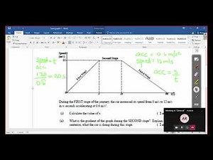 Analysing Speed Time Graph: CXC Past Papers