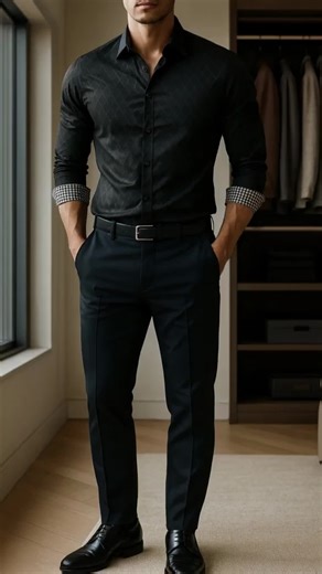 Stylish Slim Fit Chinos Shirt🖤🍂🎶 #menshirt #spotlightfinds #menfashionstyle #menswear #tiktokshopholidayhaul