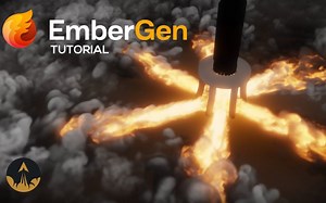 EmberGen教程-星际飞船发射实时VFX喷火特效模拟