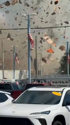 Gas line explosion sends debris flying