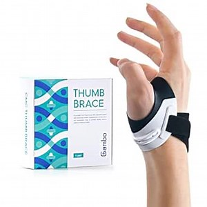 Gambo CMC Thumb Brace for Osteoarthritis, Anti-Crack Design for Joint Pain, Tendonitis, and Arthritis Relief - Lightweight Thumb Splint Stabilizer for Active (Small, Left Hand)