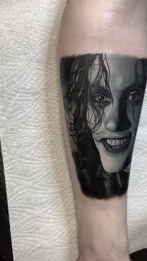 Portrait of Brandon Lee from movie The Crow… #thecrow #brandonlee #movie #portrait #portraittattoo #realistic #realism #blackandgreytattoo #besttattoo #tattoo #inked #tattooideas #uktattoo #uk #slovakia