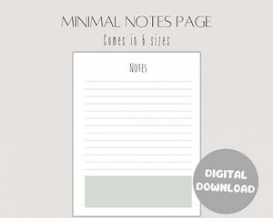Lined Notes Page Printable | Planner Paper Insert | Notepad | 6 Sizes | Goodnotes | Notability | Organization | Digital File | to Do List - Etsy Australia