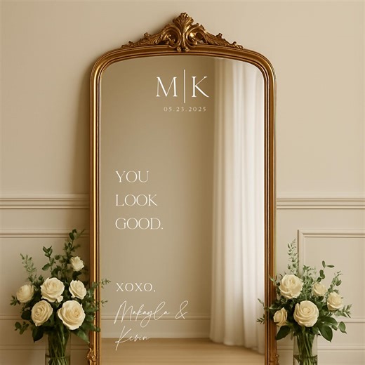 Custom Wedding Mirror Decal: "you Look Good" Vinyl Sign - Etsy