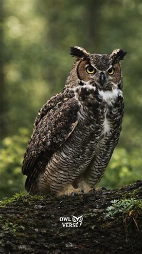 The Tiger of the Air: Great Horned Owl Watching the Forest 🦉🌿#owl #birds #wildlife #animals #nature
