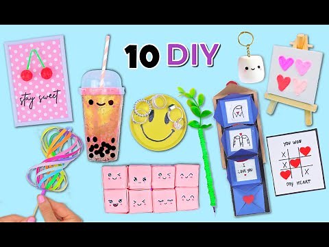10 DIY CRAFTS YOU CAN DO AT HOME IN 5 MINUTES - Room Decor, School Supplies, Funny Gifts, Fidget Toy