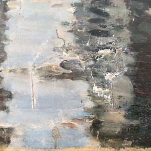 The retouching process is arguably the most fun and difficult part of any conservation. While it’s exciting to literally reassemble the image and make the damage disappear, it’s also the thing that the viewer will see first. All of the structural work is hidden and often behind the image yet the image itself is the whole point. If the retouching isn’t spot-on then no amount of other work will matter to the viewer. This painting of a canal had a pretty nasty compound tear and required a lining to