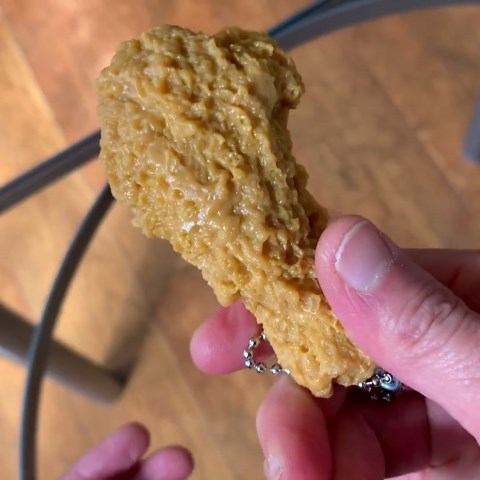 Fried Chicken Drumstick Keychain, Steel Ball Chain, Fun Food Accessory - Etsy