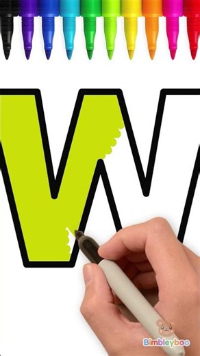 Lowercase Letters v-w-x Drawing & Coloring 🎨 Learn ABC for Kids! | Bimbleyboo