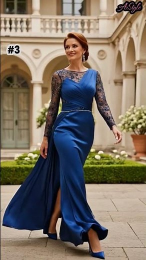 Long-Sleeve Navy Gowns That Exude Class #eveningdress #sophisticated #formal
