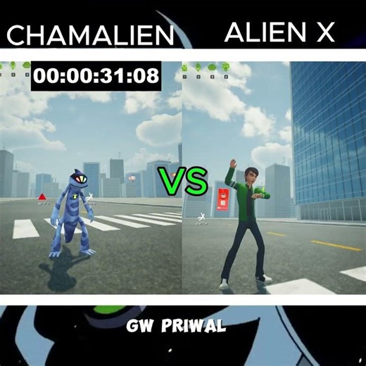 Chamalien vs Alien X Speed Test ⚡ Who Is Faster? Ben 10 Galvan Game | #shorts