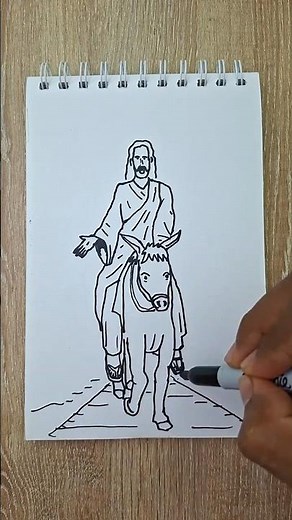 How to draw JESUS ​​on Palm Sunday 🎨 Triumphal Entry into Jerusalem