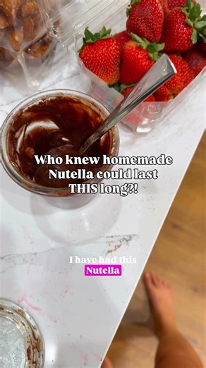 17K views · 128 reactions | 3 months this homemade Nutella has been in my pantry – still 100% good! How'd it last 3 months?! IDK. But it's gone now and I need to make more 藍 Ingredients in DIY Nutella: Roasted hazelnuts Avocado oil Powdered sugar Cocoa powder Pinch of salt #diynutella #nutellarecipe | That Sourdough Gal | Facebook