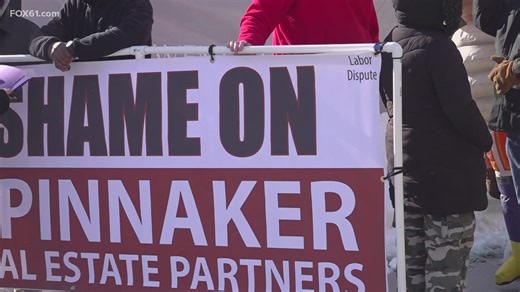 Carpenters' union rally in New Haven against allegations of fraud and theft