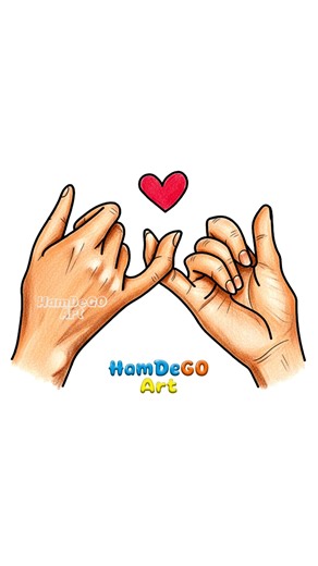 Learn to Draw a Cute Pinky Promise 💖🤝✨ with a Heart! AWESOME & Easy Drawing Ideas for Beginners! #drawingtutorial #howtodraw #pinkypromise #heartdrawing #easydrawing #simpleart #beginnerart #stepbystep #viralart #fyp #trending #arttok #kidsart #artevent | Hamdego Art