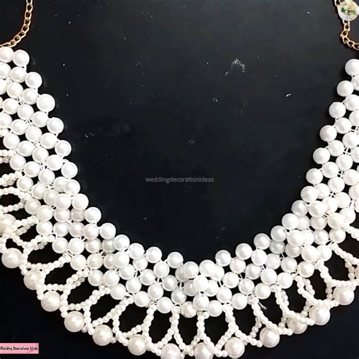 4.4K views · 96 reactions | How to make Beautiful Beaded Pearl Necklace Tutorial | Wedding Decoration Ideas | Facebook