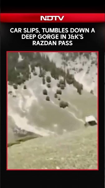 Caught On Cam! Car Slips, Tumbles Down A Deep Gorge In J&K’s Razdan Pass