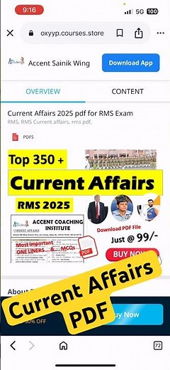 Current Affairs for RMS Exam | Current Affairs 2025 for RMS PDF Download #ytshorts