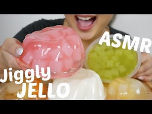 GIANT JIGGLY JELLO | ASMR Squishy & Sticky Eating Sounds | N.E Let's Eat