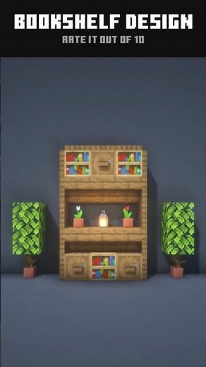 Cool Spruce Bookshelf Design in Minecraft 🌸 #3