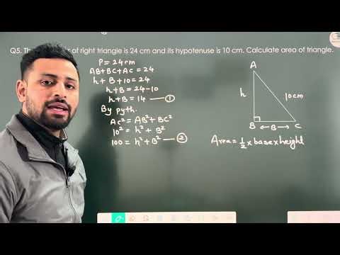 The perimeter of right angle triangle is 24 cm & its hypotenuse is 10 cm.Find the area of triangle.