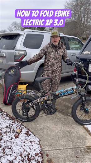 How to fold Ebike LECTRIC XP 3.0 #ebike #howto #fyp #bike #fold ​⁠#hunting ‪@LectriceBikes‬