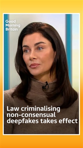 Legislation to make illegal the creation of nonconsensual deepfake images of adults comes into force today. This comes after X Grok AI had been used to create sexualised images of people without their consent, including children, leading to Technology Secretary Liz Kendall threatening to ban the website in the UK. | Good Morning Britain