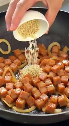 Korean Spam Onion Stir-Fry Completed | Ultra-simple Side Dish for One-Person Households ASMR