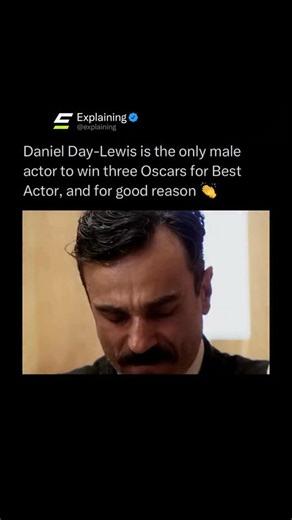 Explaining on Instagram: "Daniel Day-Lewis is the only male actor in history to win three Academy Awards for Best Actor, and he earned every single one. 🏆 Known for extreme method acting, Day-Lewis fully disappears into his roles. He lived as Abraham Lincoln for months, learned real butcher skills for Gangs of New York, and refused to break character on set, no matter how uncomfortable or intense the role became. 😳🎬 His performances are not just acted, they are inhabited. Each character feels