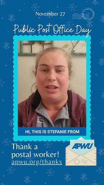 Stephanie Acheson from Asheville Area Local 277 shares her thanks and experience working during the busiest time of year for postal workers, Peak Season. Great work Stephanie! | APWU - The American Postal Workers Union
