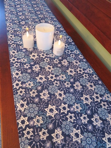 54" 72" 90" Blue Hanukkah Table Runner Reversible Blue Snowflake Star of David Table Runner Hanukkah Centerpiece Hanukkah Table Decor - Etsy UK