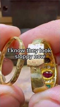 Sizing up two 18KY rings #RingSizing #Jewelry #Soldering